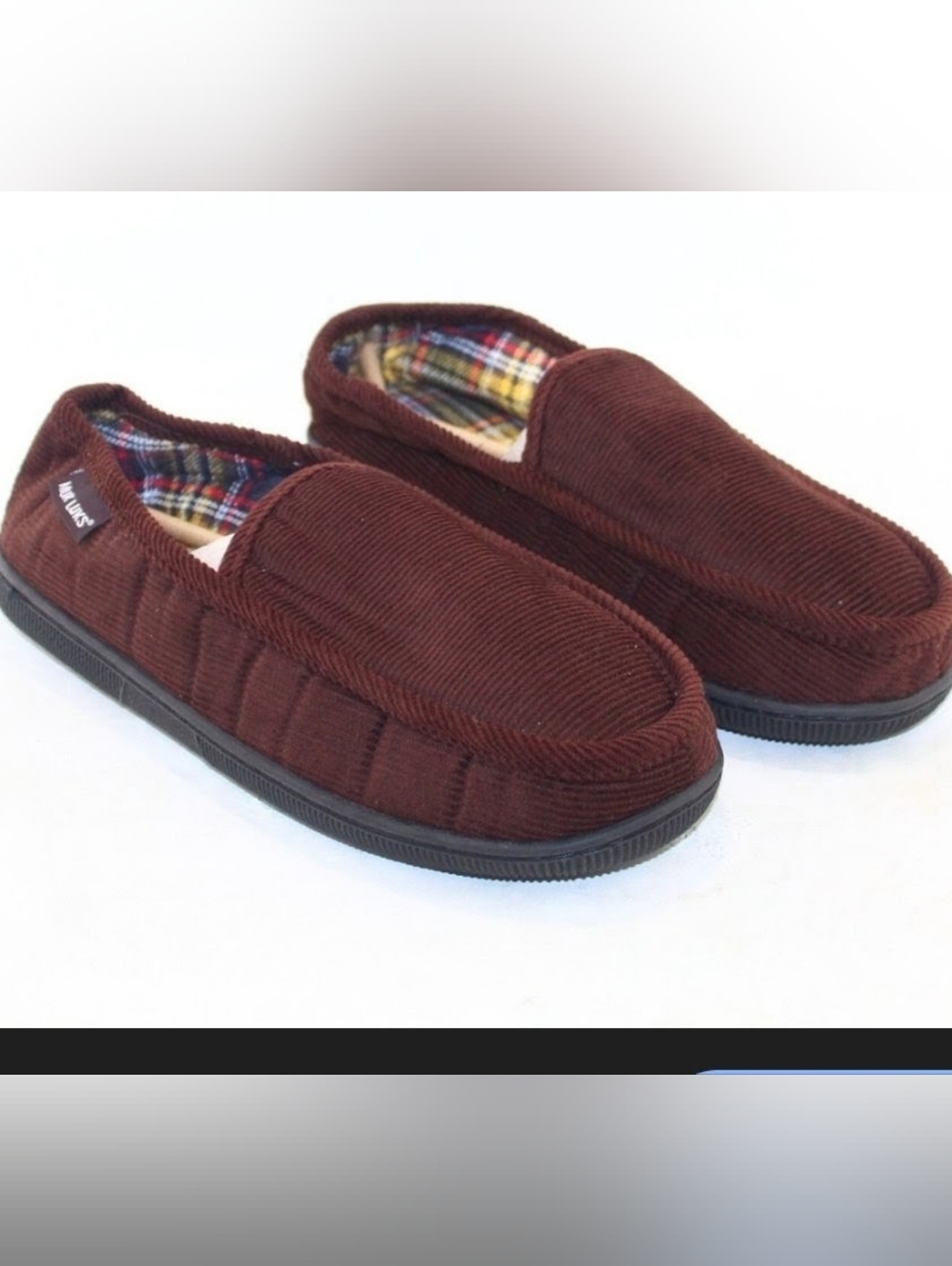 MUK LUKS Soft Cozy Slippers Large 12-13 Corduroy Feel